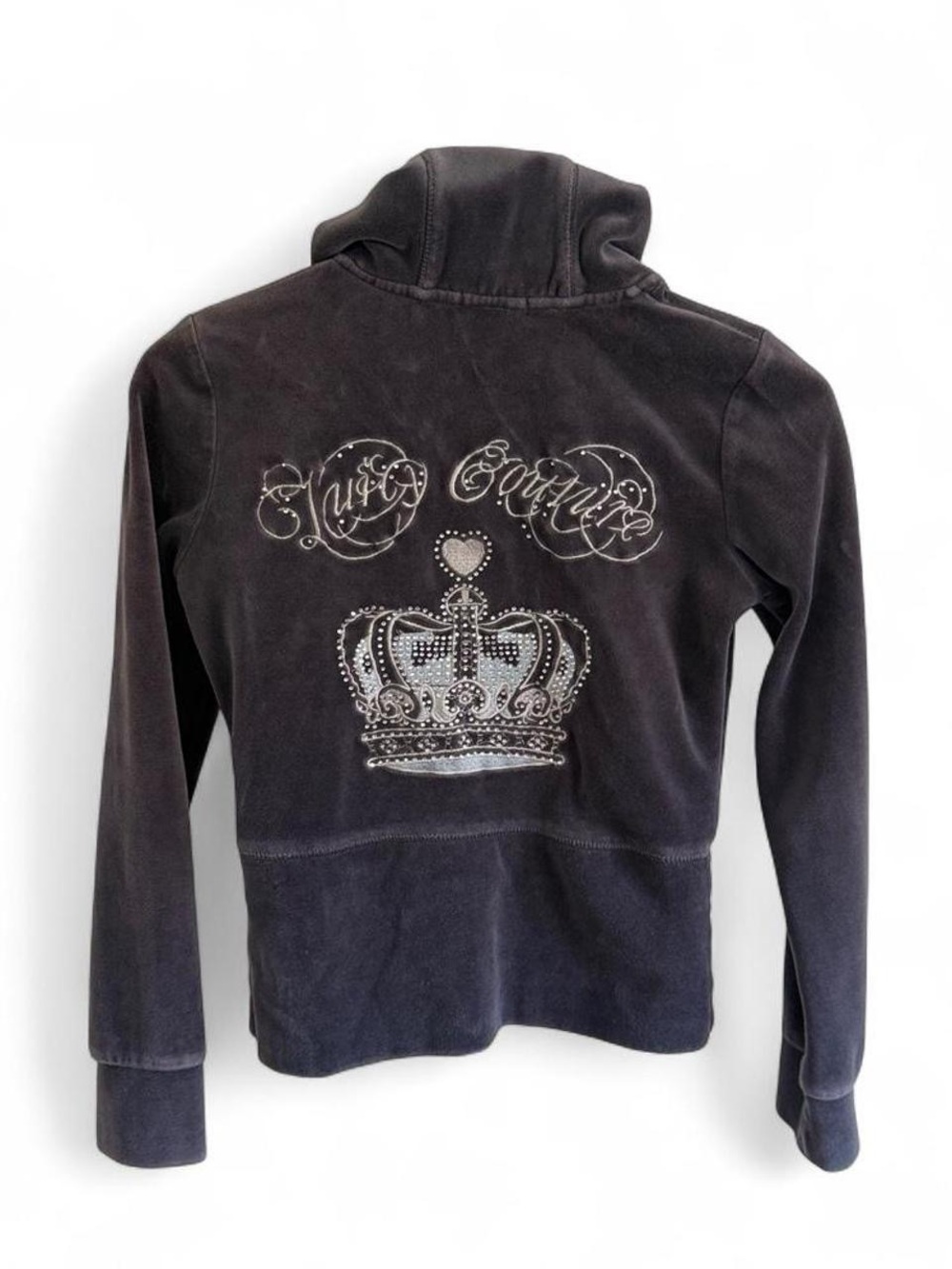 Juicy Couture Black Velour Crown-Embellished tracksuit set